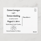 Save the Date白黒結婚のCats婚約 ポストカード (裏面)