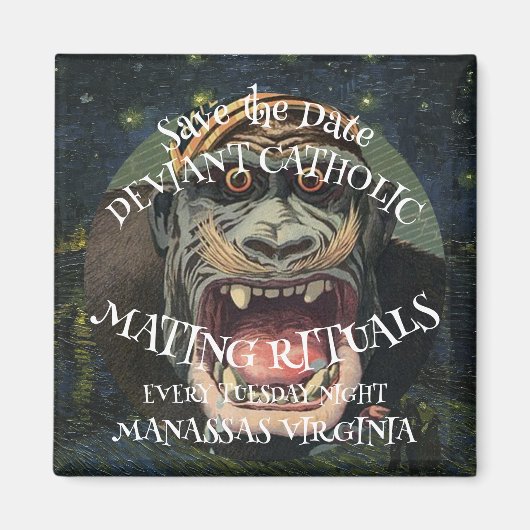 SAVE THE DATE でんぐり返し カトリックの交尾儀礼 マグネット (正面)