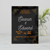  SAVE THE DATE - どんな行事にも - 編集可能 箔招待状 (立ち正面)