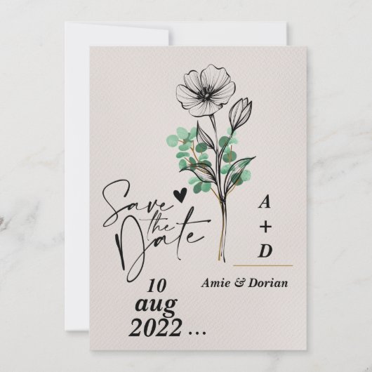 Save the Date の招待状 招待状 (裏面)