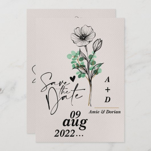 Save the Date の招待状 招待状 (正面/裏面)