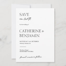 「Save the Date」は、時代を超える魅力とエレガンスを備えたデザインです セーブザデート