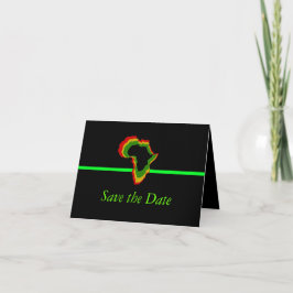 『Save the Date』アフリカ パンアフリカンカラー [グリーン 招待状
