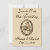 Save the Date アンティーク ブライド マグネット招待状 (正面)