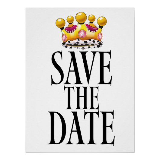Save the Date ウェディングクラウン ポスター (正面)