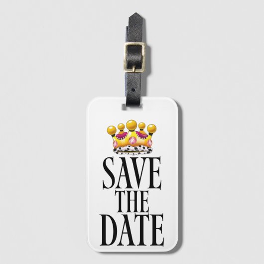 Save the Date ウェディングクラウン ラゲッジタグ (正面縦)