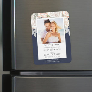 Save the Date ウェディング フォト フラワーリング マグネット