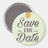 Save The Date ウェディング ヴィンテージ パイナップル マグネット (正面/裏面)