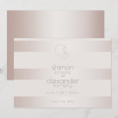 Save the Date | エレガントなモダンブラッシュパールストライプ セーブザデート (正面/裏面)