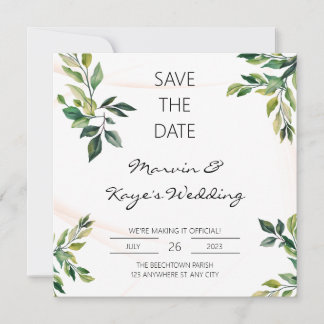 Save the Date エレガントな結婚式の招待状 招待状