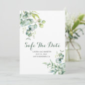 Save The Date エレガント ユーカリ 招待状 (スタンド正面)