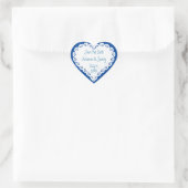 Save the Date オリジナル フラワー ハート ステッカー (バッグ)