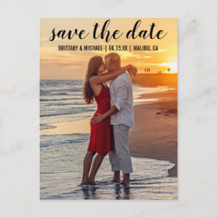 Save The Date カップル フォト 婚約 発表 B ポストカード