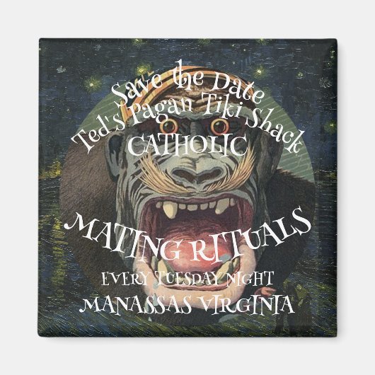 SAVE THE DATE カトリックの結婚式の儀礼 火曜日 マグネット (正面)