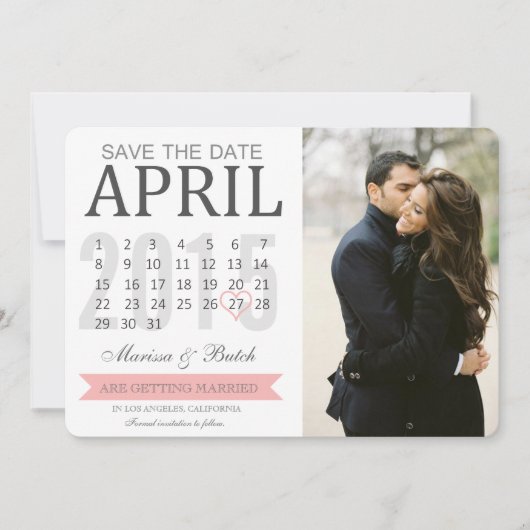 Save the Date カレンダー アナウンスメント | 結婚式 セーブザデート (正面)