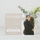 Save the Date カレンダー アナウンスメント | 結婚式 招待状 (スタンド正面)