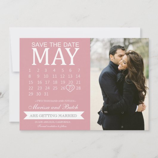 Save the Date カレンダー アナウンス | 結婚式 セーブザデート (正面)