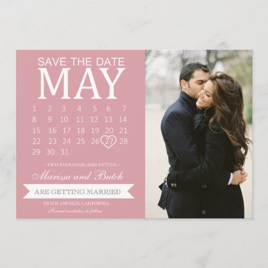 Save the Date カレンダー アナウンス | 結婚式 セーブザデート (正面)