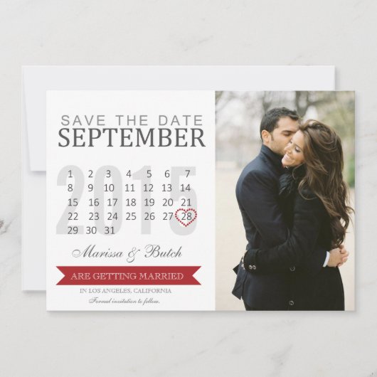 Save the Date カレンダー アナウンス | 結婚式 セーブザデート (正面)