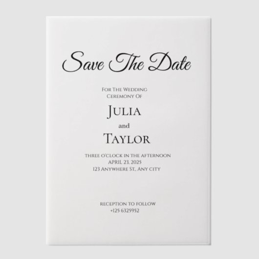 Save the Date カード (正面)