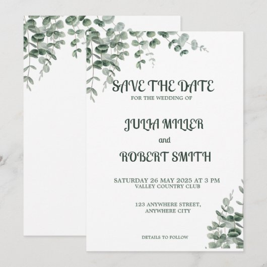 Save The Date カード (正面/裏面)