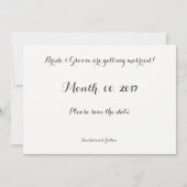 Save the date カード、恋人の手、夕日 招待状 (裏面)