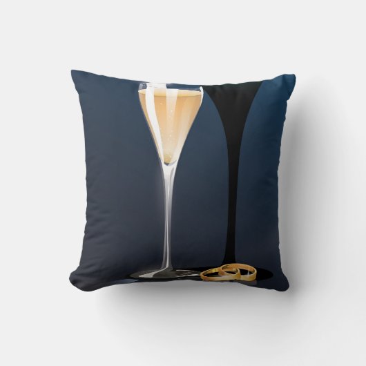 Save the Date ガラスと金の指輪 クッション (正面)