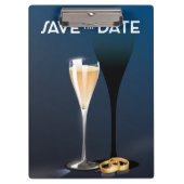 Save the Date ガラスと金の指輪 クリップボード (正面)