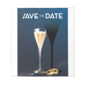 Save the Date ガラスと金の指輪 ノートパッド (正面)