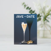 Save the Date ガラスと金の指輪 ポストカード (スタンド正面)