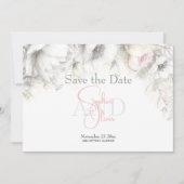 Save the Date | クラシカルモダン アイボリーとブッシュ  招待状 (正面)