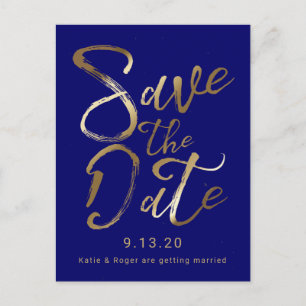 Save The Date   ゴールドのスパッシュ ポストカード