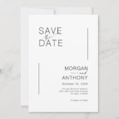 Save the Date シンプル Photo白黒 セーブザデート (正面)