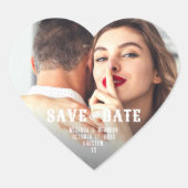 Save the Date シンプル Photo結婚式の引き出物 ハートシール (正面)