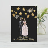 Save the Date スケルトン ハロウィン ウェディング 招待状 (スタンド正面)