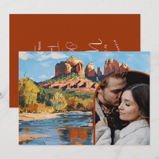 Save the Date -セドナレッドロック大聖堂 招待状 (正面/裏面)