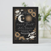 Save The Date タロット太陽と月が揃うウェディングカード セーブザデート (スタンド正面)