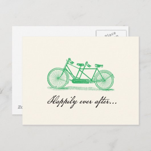 Save the Date-タンデムバイクのポストカード 案内ポストカード (正面/裏面)