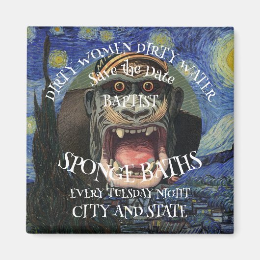 SAVE THE DATE ダーティーウィメン バプティスト スポンジバス マグネット (正面)