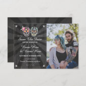 Save The Date ドクロ写真カード ゴシックウェディング セーブザデート (正面/裏面)