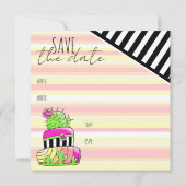 "Save the Date" ネオンサボテン招待状 セーブザデート (裏面)