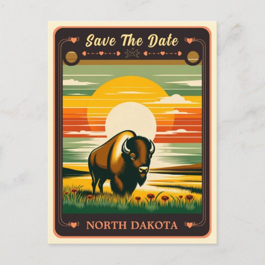Save the Date | ノースダコタ州への招待ポストカード ポストカード (正面)