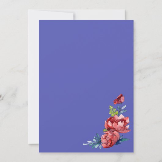 Save The Date | ハピネス ウォーターカラー フラワーズ 招待状 (裏面)