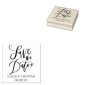 Save the Date ハンドスクリプト ハート ラバースタンプ (押印)