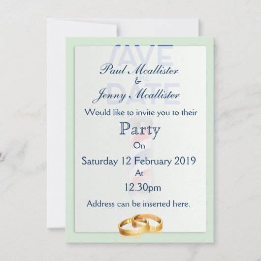 Save the Date ビンテージ バーバー ショップ 招待状 (正面)