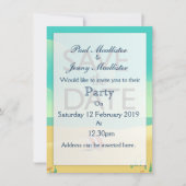 Save the Date ビンテージ ビーチ 招待状 (正面)