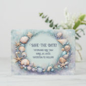 Save the Date ビーチ シェルリース 招待状 (スタンド正面)