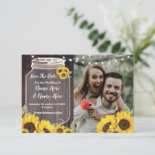 Save The Date フォト ウッド ヒマワリ フォト ウェディング セーブザデート (スタンド正面)