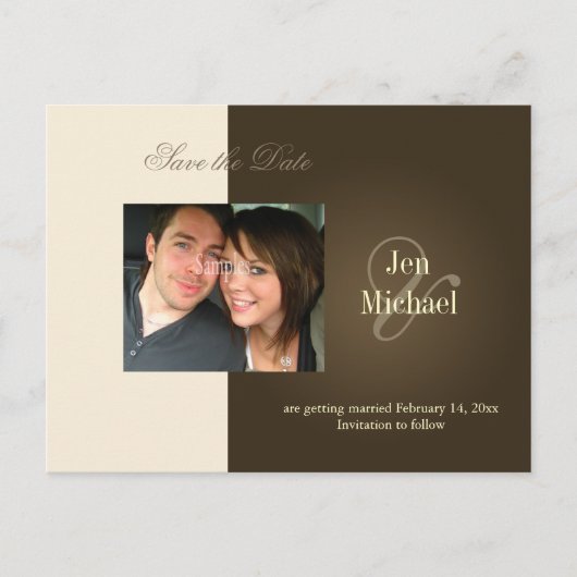 Save the Date フォト ポストカード (正面)