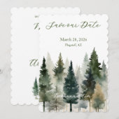Save the Date | フォレストパインズ水彩 (スカラップ) (正面/裏面)